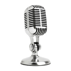 Vintage Chrome Microphone for Music and Podcast Recording Use