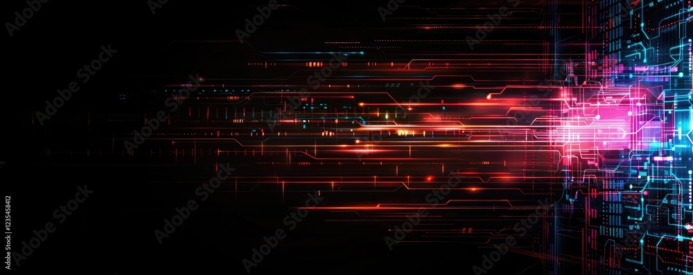 Poster abstract futuristic background with colorful light and lines