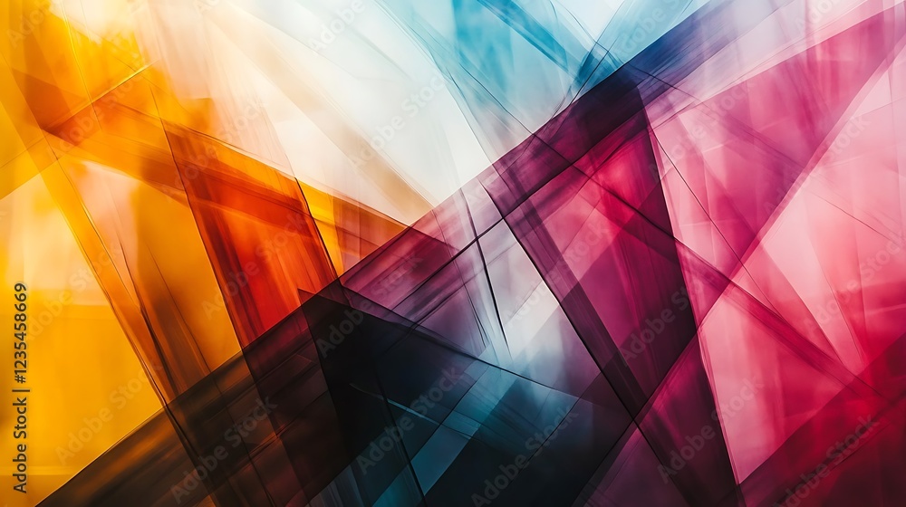 Poster abstract colorful geometric intersections design