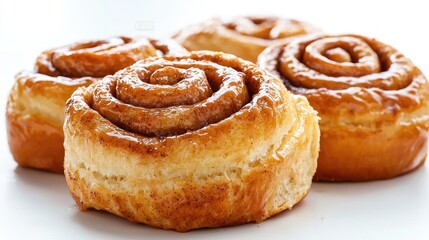 Sweet cinnamon rolls, bakery treat, close-up, food photography (1)