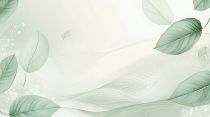 Serene Green Leaf Abstract Background