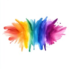 Vibrant Rainbow Watercolor Splash Design for Colorful Backgrounds in Creative Projects and Artwork