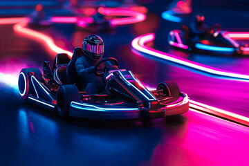 Go-Kart Racing with Neon Lights