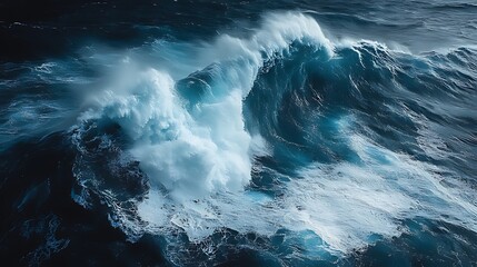 Obraz premium Ocean wave crashing, coastal cliff background, dramatic seascape, nature photography