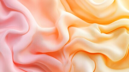 Obraz premium Draped Peach And Yellow Silk Fabric Texture