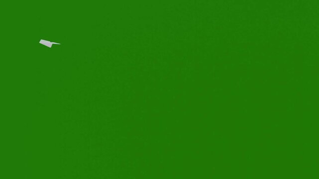 3d paper plane  with green screen