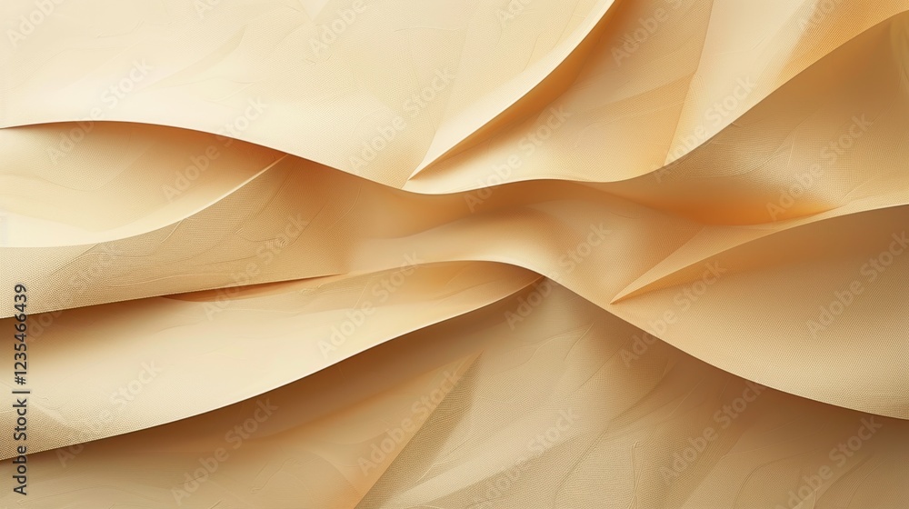 Aufkleber abstract beige textured wave patterns in folded material design