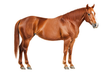 Obraz premium Majestic chestnut horse standing elegantly with bright eyes