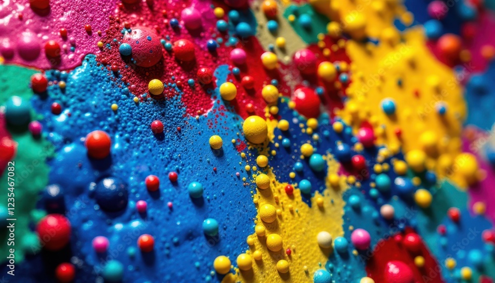 Aufkleber vibrant abstract paint texture with bold colorful dots and patterns