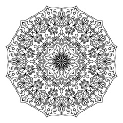Mandala lines, black lines, for meditation coloring books.