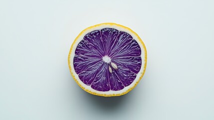 Vibrant Purple Lemon Slice on Light Background for Fresh Cuisine
