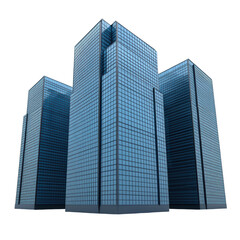 Fototapeta premium Modern Skyscrapers with Glass Facades Reaching Blue Sky Above