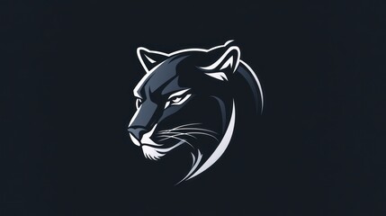 Obraz premium Majestic panther head, dark background, wildlife, logo design