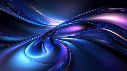 Obraz premium Abstract glowing blue and purple wavy shapes, forming a sleek and modern futuristic background for banners or tech themes.