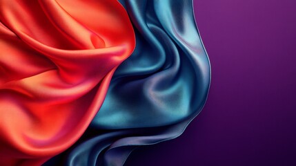 Fluid Silk Drapes Rich Jewel Tones. AI Generated
