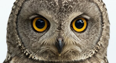 Obraz premium Close up Portrait of a Majestic Owl with Bright Yellow Eyes Detailed Feathers and Intense Gaze