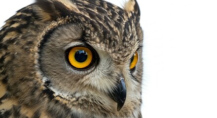 Obraz premium Majestic Close up of a Brown Owl with Bright Yellow Eyes Wildlife Photography