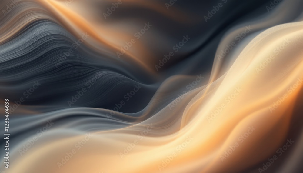 Poster abstract waves of light and shadow create fluid dynamic patterns