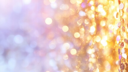 Obraz premium Abstract Golden Lights Festive Background Blurred Sparkle