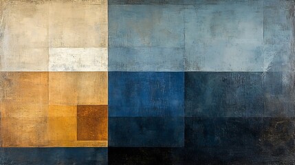 Fototapeta premium Serene Abstract Painting Warm earthy tones softly blend cool blues creating a peaceful mood. AI Generated