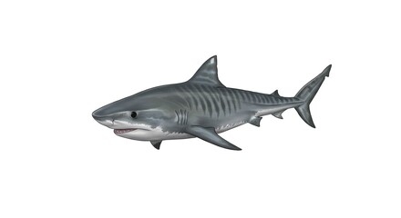 Obraz premium Tiger Shark Illustration Detailed Ocean Predator Artwork for Marine Biology Wildlife and
