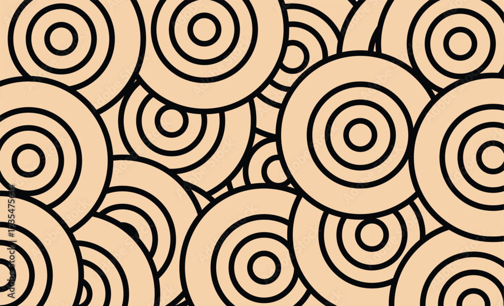 Aufkleber modern vector pattern in japanese style geometric black patterns on a gold background circles in the