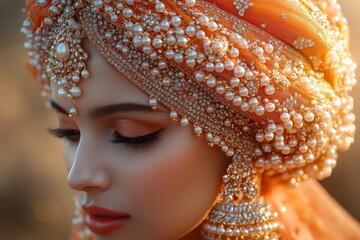 Bride, Indian, portrait, sunset, jewelry, ceremony