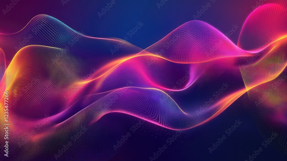 Aufkleber futuristic abstract background featuring glowing neon elements and metallic textures in a dynamic, m