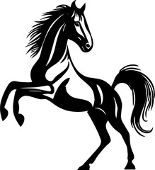 Black and white horse illustration