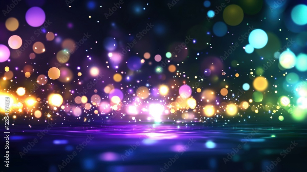 Poster Abstract Colorful Lights Bokeh Background Image