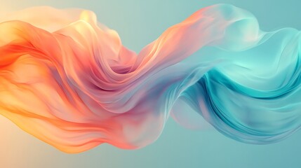 Abstract Pastel Fabric Swirls Softly Illuminated by Warm Light. AI Generated