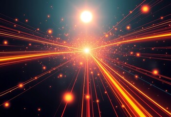 Fototapeta premium Abstract Light Streaks Converging Towards A Bright Center