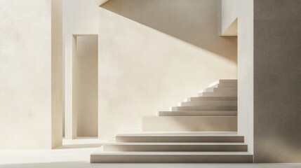 Obraz premium Minimalistic design featuring neutral tones and a central focus point for text insertion or branding purposes.