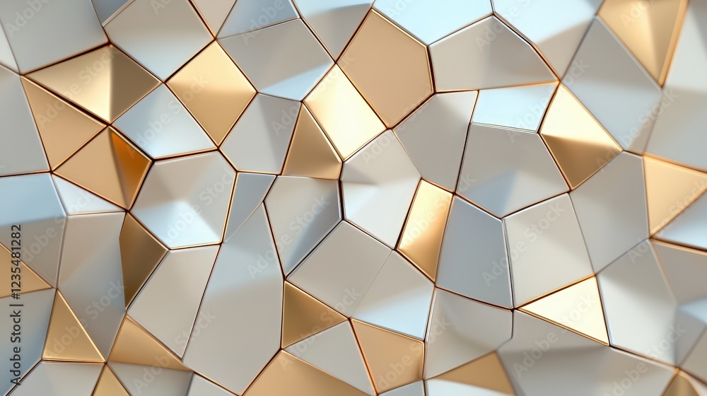 Poster abstract geometric surface of irregular shapes in light brown and white tones for modern design proj