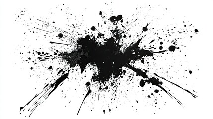 Black Ink Splash on White Background Creating Dramatic Art Effect