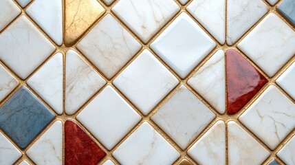 Elegant and Modern Decorative Tile Design Featuring Geometric Patterns in Various Colors and Textures for Interior Spaces