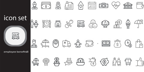 Ensemble de 45 icônes de contour liées à la politique