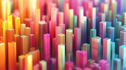 Vibrant Abstract Display of Colorful Geometric Blocks in a Dynamic Arrangement Showcasing a Spectrum of Hues and Shades