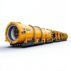 Advanced yellow drilling machine standing majestically on a construction site demonstrating modern engineering prowess