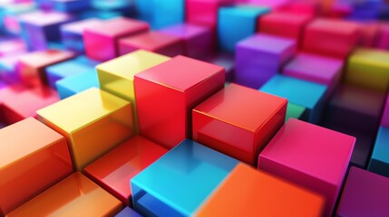 Obraz premium A vibrant, abstract background of colorful cubes.
