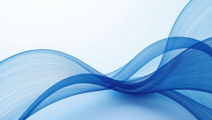 Naklejka premium Blue corporate design wave. Digital abstract white background with sleek technology motion.