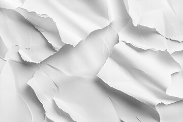 Torn white paper texture, studio shot, abstract background, design element
