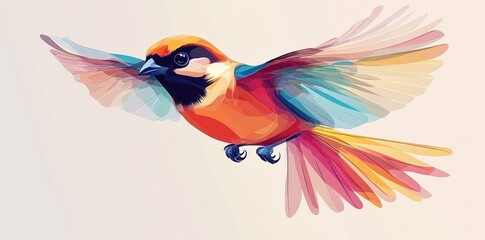 Obraz premium A Colorful Bird in Flight Soaring Gracefully