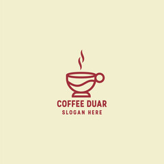 vector luxury coffee logo with lines