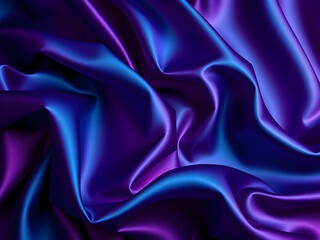 Obraz premium Smooth Satin Fabric in Deep Purple and Blue Tones with Texture