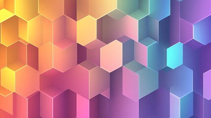 Colorful Hexagonal Patterns Create a Vibrant Abstract Design Showcasing Gradients and Depth in a Digital Artwork