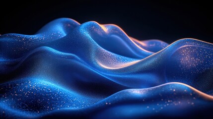 Obraz premium Abstract blue and orange glowing wave.
