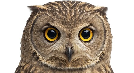 Obraz premium Close up Portrait of a Majestic Owl with Bright Yellow Eyes Wildlife Photography
