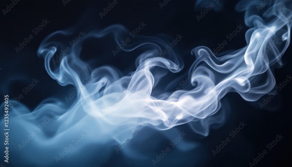 Poster abstract swirling smoke on dark background with ethereal patterns