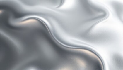 Fototapeta premium Smooth silver satin fabric with elegant wavy texture and subtle glossy finish